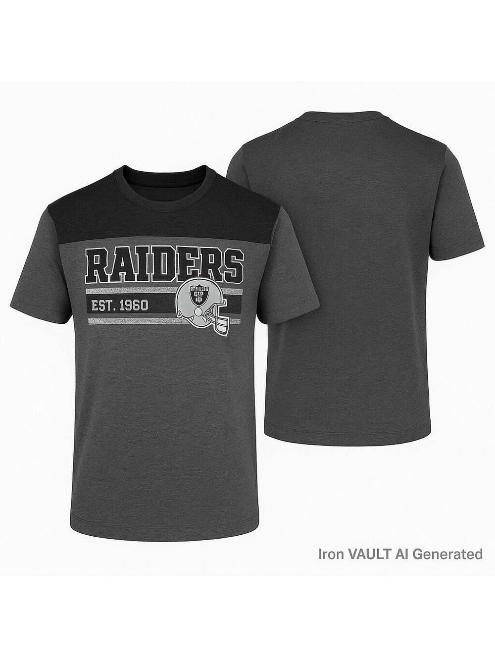 Men’s Medium NFL Raiders T-Shirt - Team Apparel, Gray & Black, EST. 1960 ~ NWT